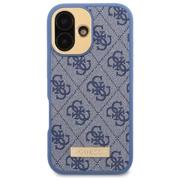 Guess 4G Logo Plate MagSafe Case til iPhone 16 Plus - Blå