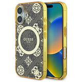 Gæt IML Peony på 4G Baggrund MagSafe iPhone 16 Case - Brown