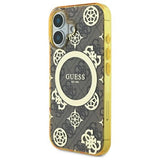 Gæt IML Peony på 4G Baggrund MagSafe iPhone 16 Case - Brown