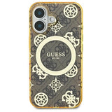 Gæt IML Peony på 4G Baggrund MagSafe iPhone 16 Case - Brown