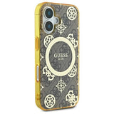 Gæt IML Peony på 4G Baggrund MagSafe iPhone 16 Case - Brown