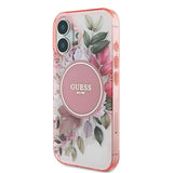 Guess IML Flower & Tonal Circle MagSafe iPhone 16 Case - Pink