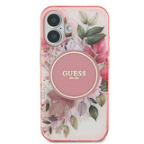 Guess IML Flower & Tonal Circle MagSafe iPhone 16 Case - Pink