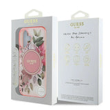 Guess IML Flower & Tonal Circle MagSafe iPhone 16 Case - Pink