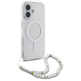 Gæt IML Glitter med Pearl Strap MagSafe iPhone 16 Case - Clear