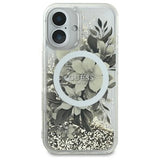 Guess Flydende Glitter Flower MagSafe iPhone 16 Case - Beige