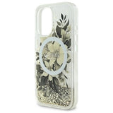 Guess Flydende Glitter Flower MagSafe iPhone 16 Case - Beige