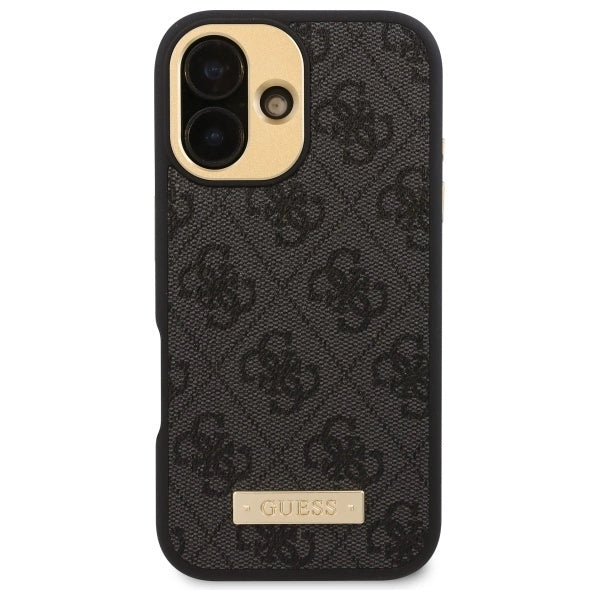 Guess 4G Logo Plate MagSafe iPhone 16 Case - sort
