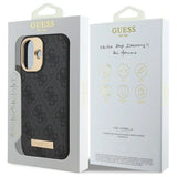 Guess 4G Logo Plate MagSafe iPhone 16 Case - sort