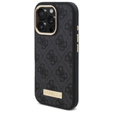 Guess 4G Logo Plate MagSafe Case til iPhone 16 Pro Max - sort