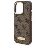 Guess 4G Logo Plate MagSafe Case til iPhone 16 Pro Max - Brunt