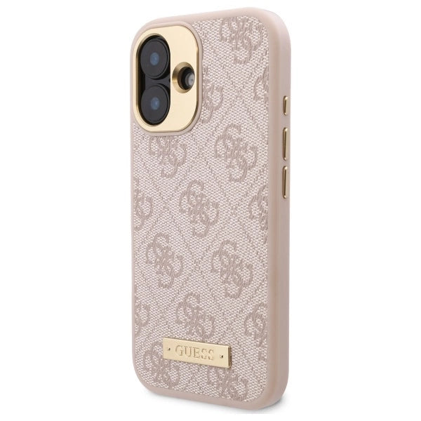 Guess 4G Logo Plate MagSafe Case til iPhone 16 Plus - Pink