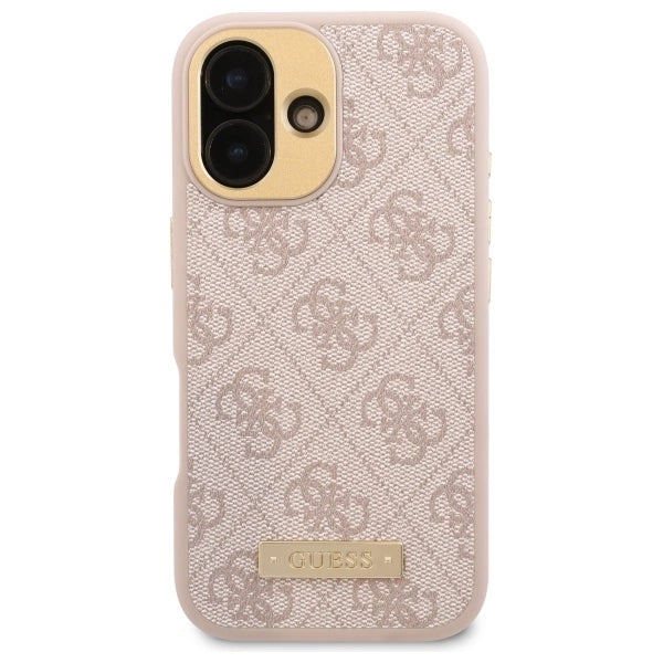 Guess 4G Logo Plate MagSafe Case til iPhone 16 Plus - Pink