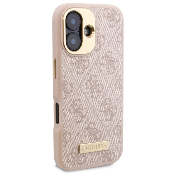 Guess 4G Logo Plate MagSafe Case til iPhone 16 Plus - Pink