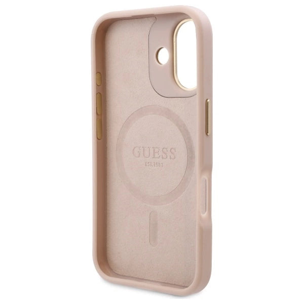 Guess 4G Logo Plate MagSafe Case til iPhone 16 Plus - Pink