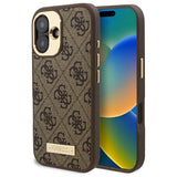 Guess 4G Logo Plate MagSafe iPhone 16 Plus Case - Brunt