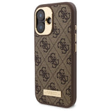 Guess 4G Logo Plate MagSafe iPhone 16 Plus Case - Brunt
