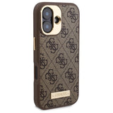 Guess 4G Logo Plate MagSafe iPhone 16 Plus Case - Brunt