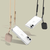 Tech-Protect FlexAir Chain MagSafe iPhone 16 Case - Clear + 2 Lanyards (Sort & Taupe)
