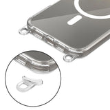 Tech-Protect FlexAir Chain MagSafe Case til iPhone 16 Pro - Clear + 2 Lanyards (sort og taupe)