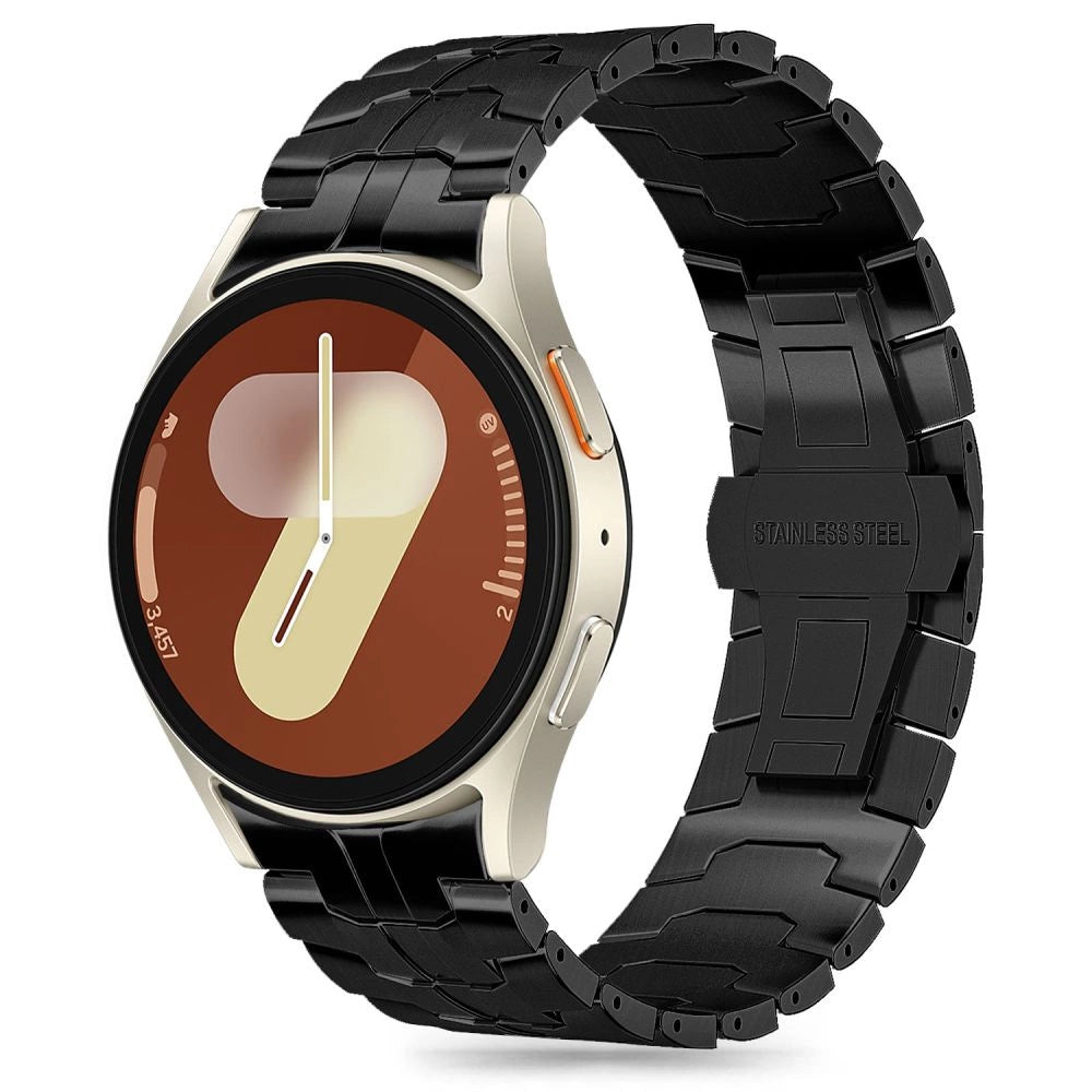Tech-Protect Stainless Line Strap til Samsung Galaxy Watch 4 / 5 / 5 PRO / 6 / 7 / FE - sort