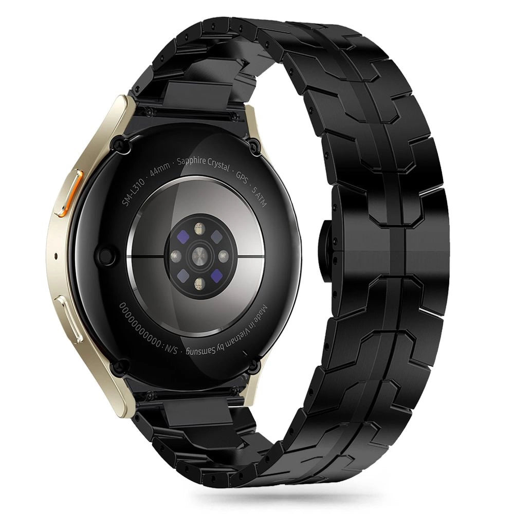Tech-Protect Stainless Line Strap til Samsung Galaxy Watch 4 / 5 / 5 PRO / 6 / 7 / FE - sort