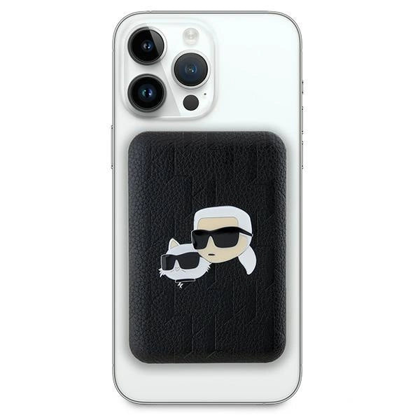 Karl Lagerfeld Powerbank induktiv KLPB5FPGKSKCHK 16W 5000mAh sort/sort Karl&Choupette Head Pin MagSafe
