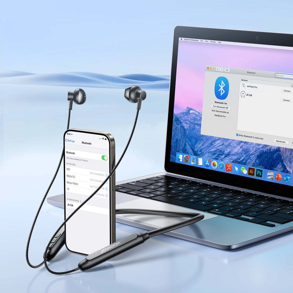 Joyroom JR-D8 Bluetooth trådløse hovedtelefoner med hovedbånd - sort