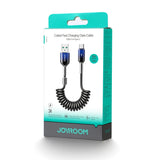 Joyroom S-A43 Crystal-Clear Series 3A USB-A - USB-C spiralkabel 1,5 m - sort