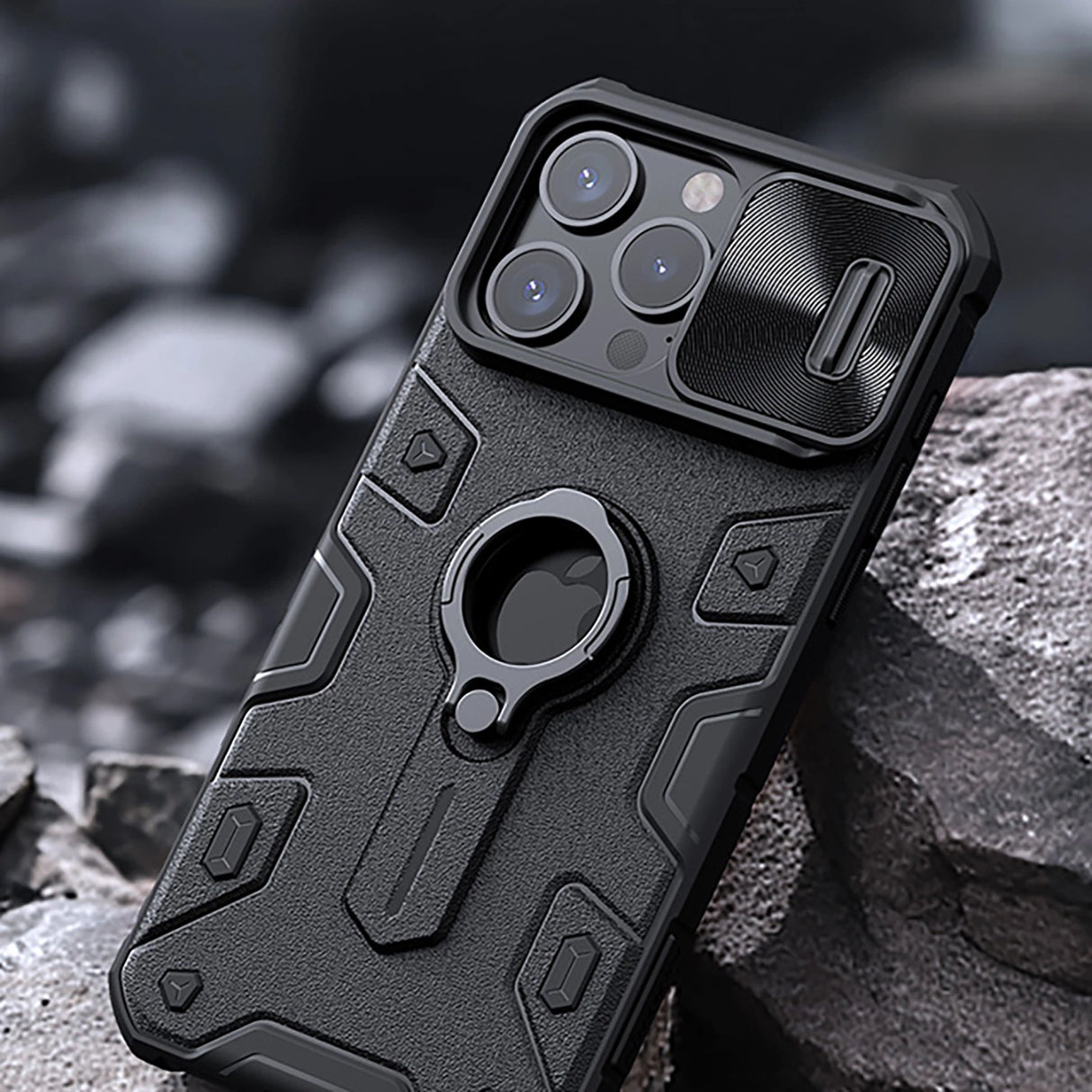 Nillkin CamShield Armor Case til iPhone 15 Pro Max - sort
