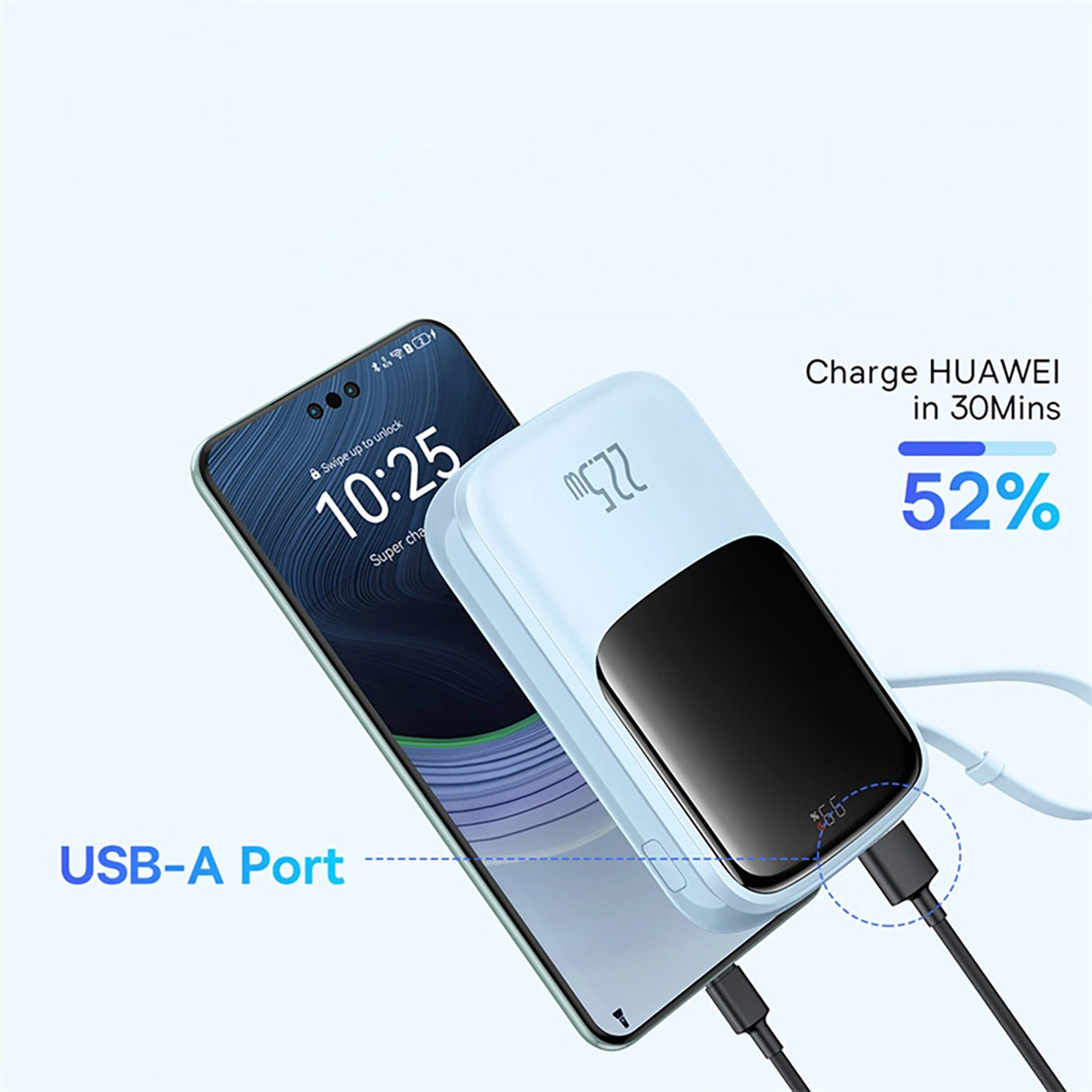 Baseus Qpow Pro+ 22.5W 10000mAh USB-C Power Bank - Blå