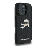 Karl Lagerfeld Monogram Karl & Choupette Head Pin iPhone 16 Pro Case - sort