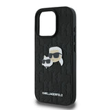 Karl Lagerfeld Monogram Karl & Choupette Head Pin iPhone 16 Pro Case - sort
