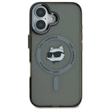 Karl Lagerfeld IML Metal Choupette Head MagSafe iPhone 16 Plus Case - Black