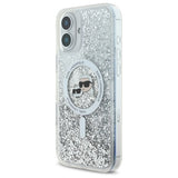 Karl Lagerfeld Liquid Glitter Karl & Choupette Head Magsafe iPhone 16 Plus Case - Clear