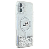Karl Lagerfeld Liquid Glitter Karl & Choupette Head Magsafe iPhone 16 Plus Case - Clear