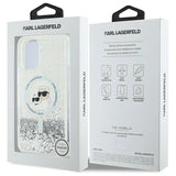 Karl Lagerfeld Liquid Glitter Karl & Choupette Head Magsafe iPhone 16 Plus Case - Clear