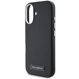 Karl Lagerfeld FW Metal Plate MagSafe iPhone 16 Plus Case - Black