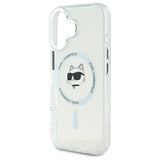 Karl Lagerfeld IML Metal Choupette Head MagSafe iPhone 16 Case - White