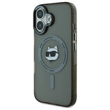 Karl Lagerfeld IML Metal Choupette Head MagSafe iPhone 16 Case - Black