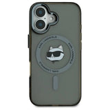 Karl Lagerfeld IML Metal Choupette Head MagSafe iPhone 16 Case - Black