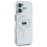 Karl Lagerfeld IML Metal Karl Head MagSafe iPhone 16 Case - White