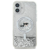 Karl Lagerfeld Liquid Glitter Karl&Choupette Head Magsafe iPhone 16 Case - Clear