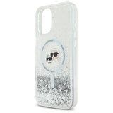 Karl Lagerfeld Liquid Glitter Karl&Choupette Head Magsafe iPhone 16 Case - Clear