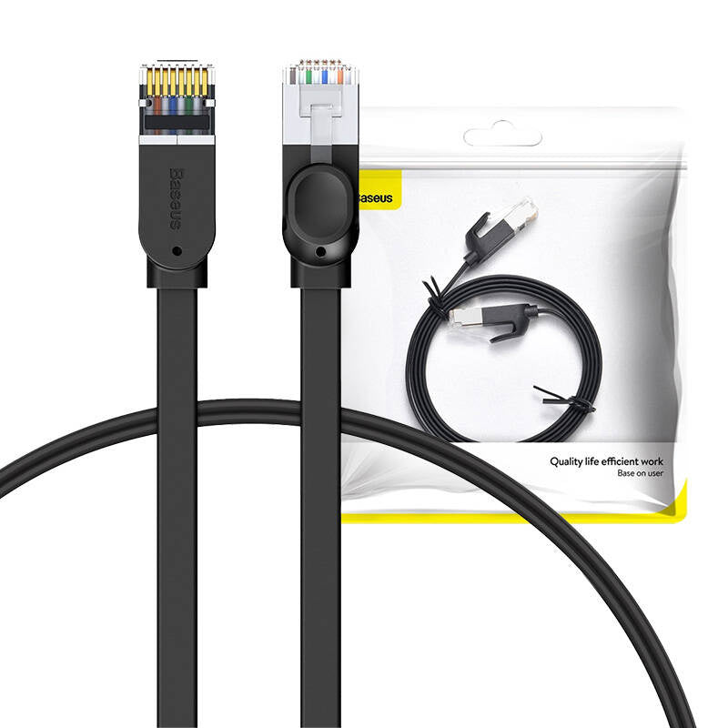 Baseus Cat 6 UTP Ethernet RJ45 Kabel Flad 1m sort