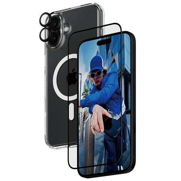 PanzerGlass Bundle 3in1 iPhone 16 Plus 6.7" D3O Hardkasse + Skærmbeskytter UWF + Lens B1293+2863+1283