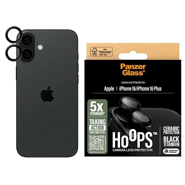 PanzerGlass Hoops keramisk linsebeskytter iPhone 16 6.1 " / 16 Plus 6.7 " 1281