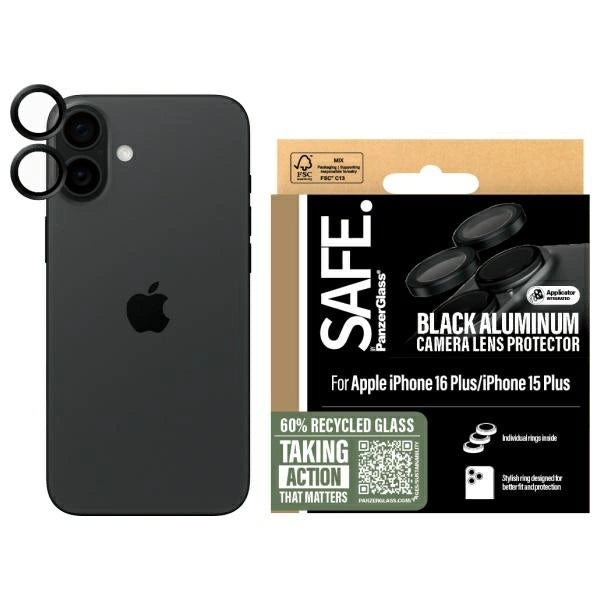 SAFE af PanzerGlass iPhone 16 6.1 " / 16 Plus 6.7" Linseskytter sort/sort SAFE95890