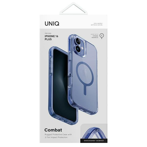Uniq Combat iPhone 16 Plus 6.7" Magclick Opladningsakse blå/perleblå