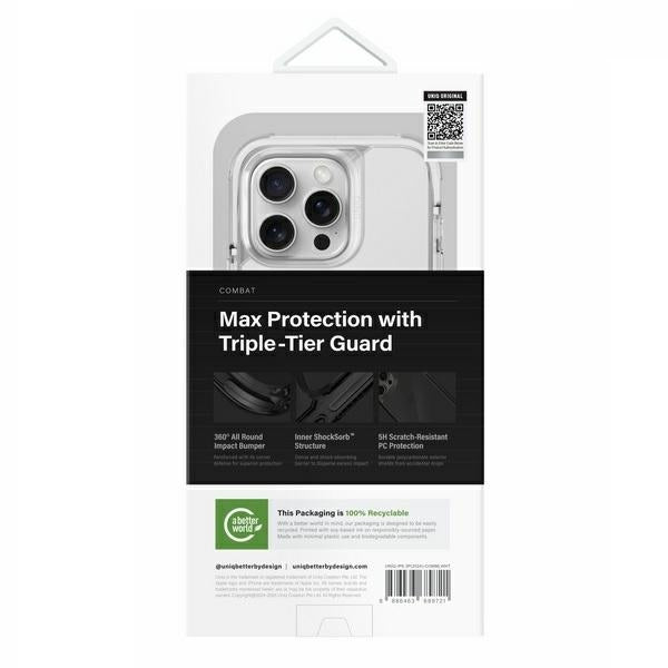 Uniq Combat iPhone 16 Pro 6.3" Magclick Opladningsfoder hvid/lume hvid